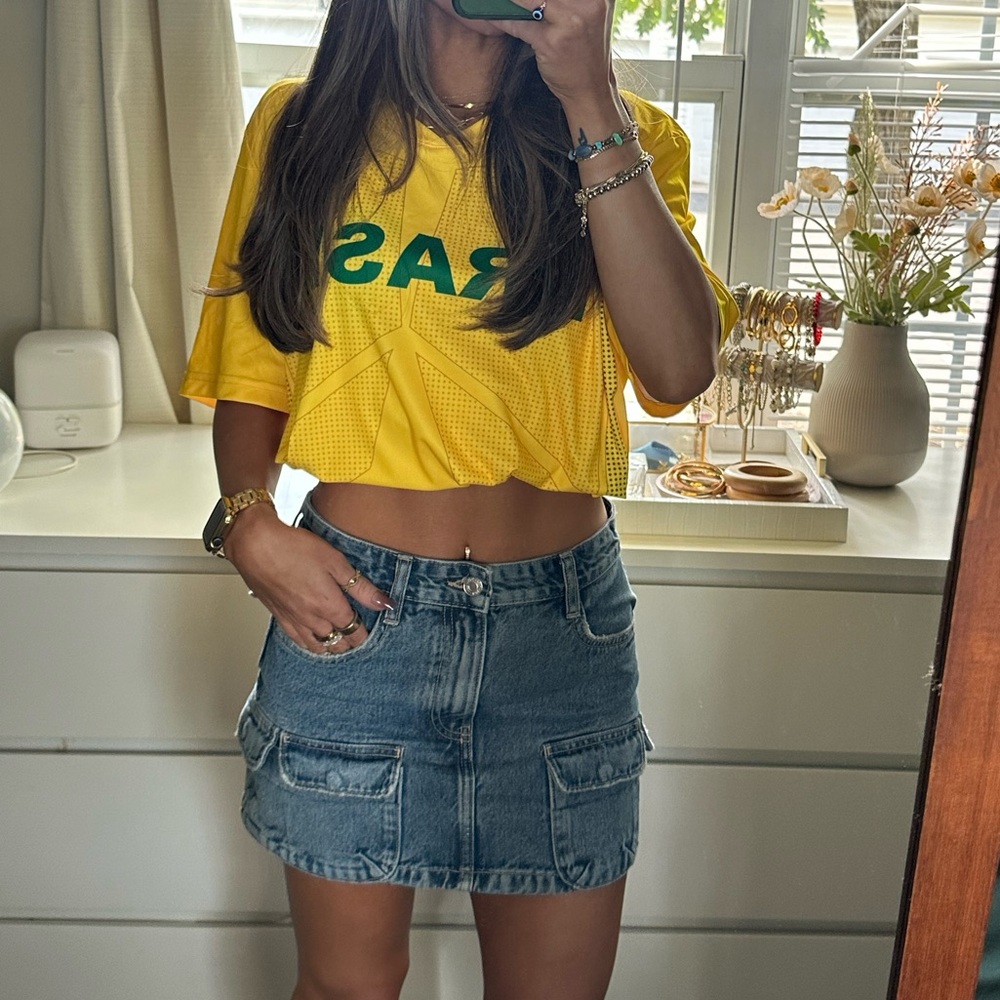 Zara Denim Cargo Mini Skirt